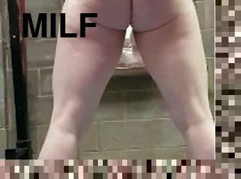 masturbation, orgasm, milf, blond, knullande, dildo, rumpa-butt, fetisch, gym, träning