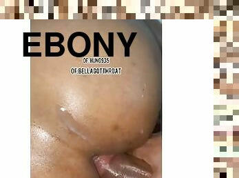 feit, anal, ebony, svart, bbw, rumpe-butt, våt