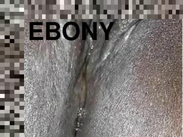 Ebony let's out a massive Squirt