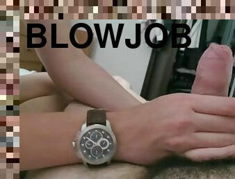 Cum on wrist watch fetish, blowjob, handjob