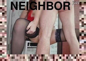 hot neighbor in sexy dress is cheating on her husband