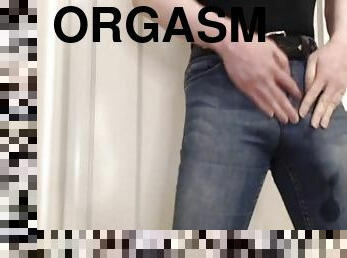 onani, orgasme, amatør, truser, cum, stram, riding, alene, jeans, støvler