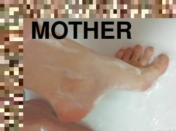 الاستحمام, هواة, كبيرة-في-العمر, أمي, تدليك, أقدام, وجهة-نظر, بريطانية, أم, صنم