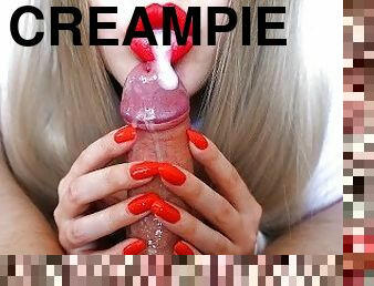 amatør, blowjob, cumshot, creampie, cum, søt, oral, juicy, erting