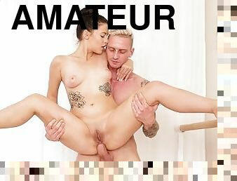 amatør, anal, cumshot, stor-pikk, tenåring, stram, rumpehull, brunette, virkelig, pikk