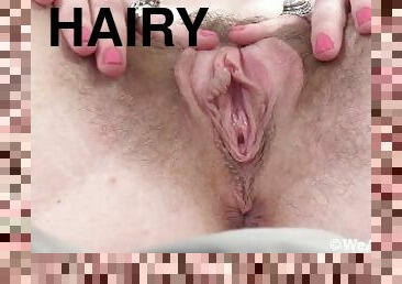 WeAreHairy - Big Busted Brunette Betty Busen Shows Off Extremely Hairy Bush