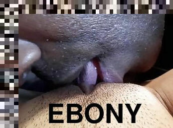 Ebony lost bet to Asian, has to eat her pussy