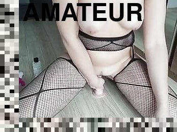 perä, isot-tissit, masturbaatio, pillu-pussy, amatööri, teini, dildo, soolo