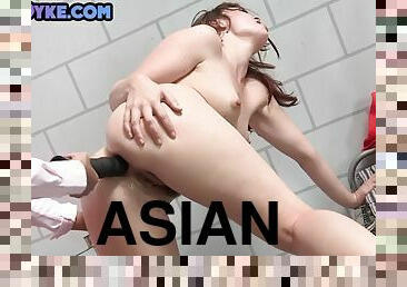 Prison anal dyke fucked with big ass toys by Asian lesbian domination