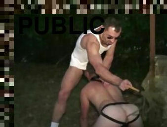 hars exhib fist and dildo fucked in public park in the night byd addy and slut in jockstrap