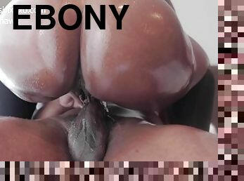 Ebony Bubble Butt squirting on BBC