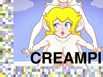 groß-titten, anal-sex, beule-schuss, creampie, beule, anime, hentai