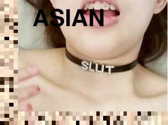 asiatisk, store-pupper, onani, amatør, babes, cumshot, tenåring, handjob, svelging, pov