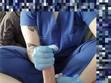 Nurse attempts to block her patients orgasm