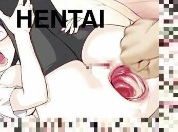 fisting, pussy, squirt, anal, dobbel, anime, hentai, fetisj