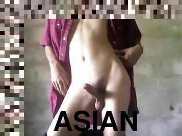 asiatisk, amatör, gigantisk-kuk, tonåring, gay, avrunkning, thailändsk, ensam, twink, kuk