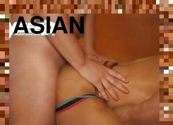 asiatique, énorme-bite, interracial, gay, sexe-de-groupe, cognage, musclé, forêt, bite