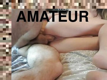 chatte-pussy, amateur, fellation, couple, sœur, serrée, bite