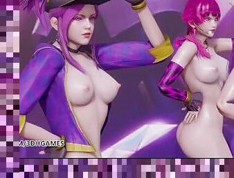 [MMD] LAYSHA - Chocolate Cream Hot Naked Kpop Dance Ahri Akali Kaisa Evelynn KDA League of Legends