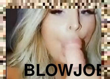 Blonde Sloppy Blowjob On Dildo