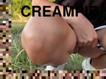 orgasm, utomhus, pissande, fitta-pussy, amatör, brudar, hardcore, creampie, pov, kåt