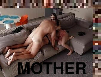 doggy, pussy, amatør, blowjob, milf, mamma, trekant, cum, blond, riding