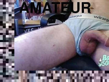 Boredguy9500 plays with his fat cock