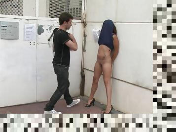 Spanish Slut Flogged On The Streets