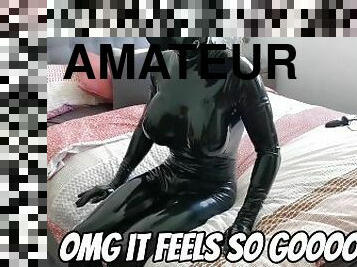 amatør, anal, leke, knulling-fucking, riding, dildo, fetisj, latex, alene, maske