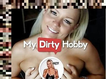 MyDirtyHobby - Blonde Bibixxx Shows You How She Can Drain Your Cock From Sperm Using Her Big Dildo