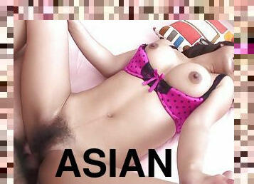 asiatisk, behåret, fisse-pussy, teenager, legetøj, brunette, små-patter