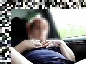 Hard Public Orgasm in Car...Almost Caught By Delivery Driver