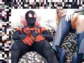 Sexy Spider-Man Multiverse: Miles Morales Passionately Fucked Gwen Stacy & filled her mouth with cum