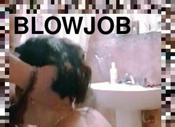 Sweet blowjob while my baby in the bathroom. Preview