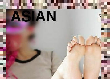 asiatisk, blowjob, japansk, føtter, cum, perfekt, fetisj, kineser, koreansk, footjob