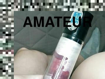 9 minutes on high level penis pump and cumshot in sex doll ass