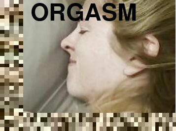 orgasme, amatør, hjemmelaget, par, facial, cum, blond, hanrei