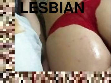 lesbisk, massage, fötter, fetisch
