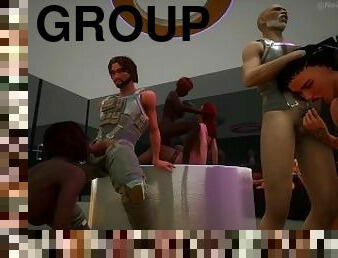 tate-mari, orgie, petrecere, amatori, sex-in-grup, dezbracandu-se, animatie, tate, cur-butt, club