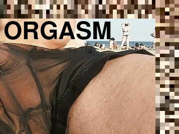 onani, orgasme, offentlig, strand, runking, cum, undertøy, ekshibisjonist, pikk, blotting