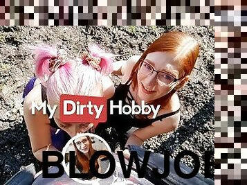 MyDirtyHobby - FinaFoxy Accepts Her Friend's Challenge & Gives A Blowjob To A Stranger In Public