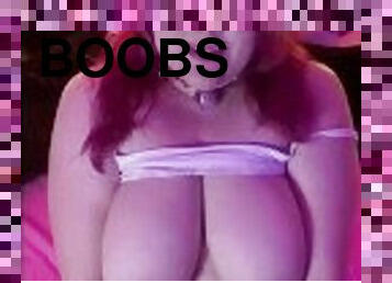 BBW Cat Girl Shows off her G sized Boobs