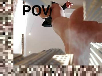 chodidlá, ponožky, pov, blondýna, sólo, obrovské