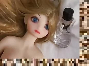 Mini sex doll 60 cm, sex doll with male torso and me in threesome