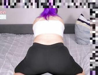 Rub my sweet tight pussy through leggings and make me gently and fast finish.