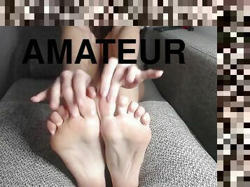 Look At The Hot Long Legs And Jerks. Foot Fetish