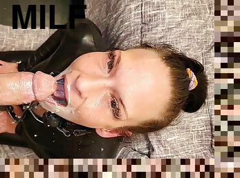 amateur, ejaculation-sur-le-corps, milf, fellation-profonde, couple, double, point-de-vue, sur-le-visage, latex, brunette