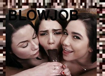 Veruca James, Valentina Nappi And Karlee Gray - POV BBC Blowjob in interracial oral foursome