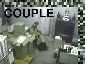 SCANDALOUSGFS - Couple having blowjob in warehouse