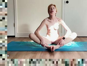 More nude yoga with Sierra Ky showing off the merchandise